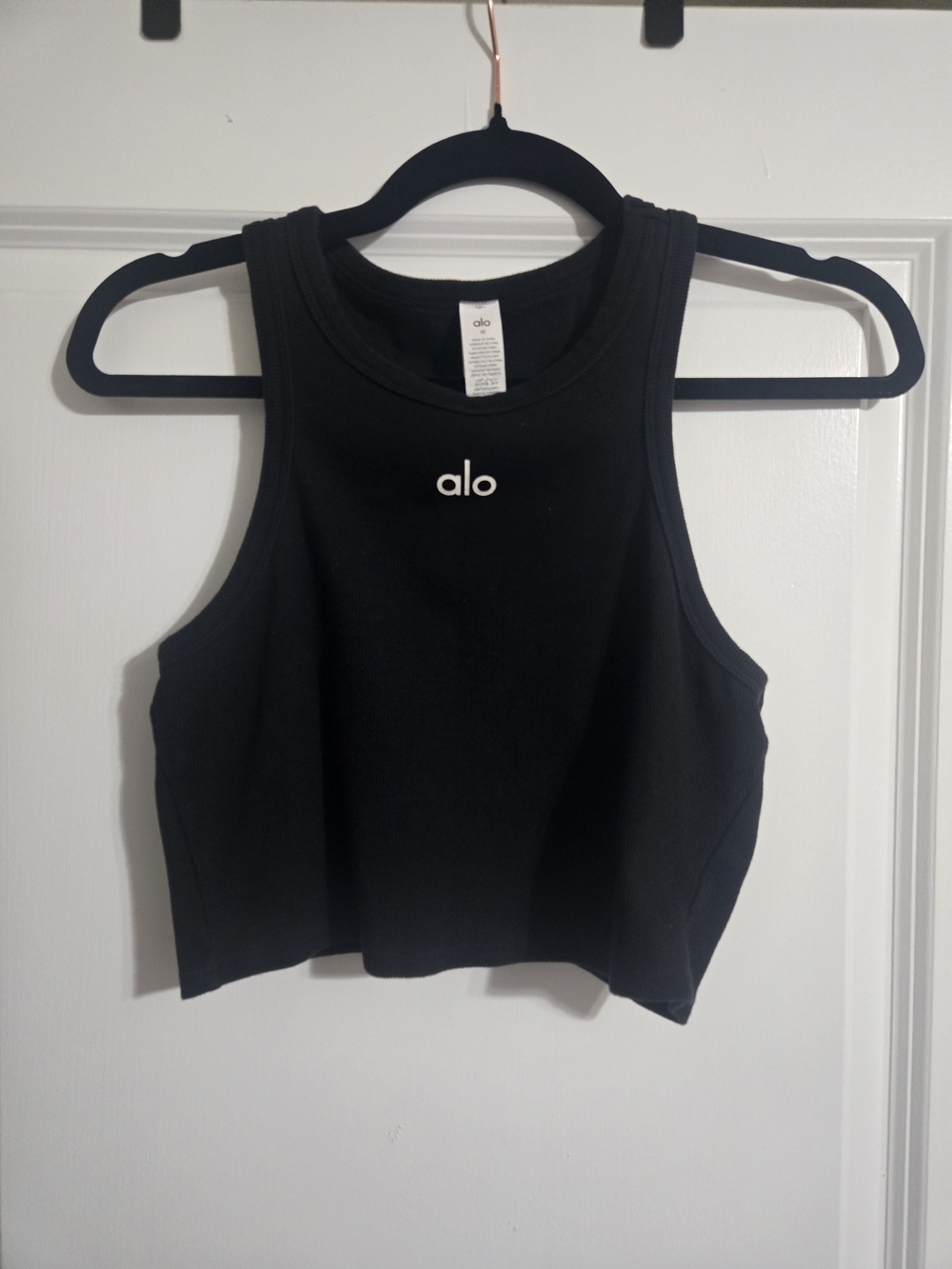 ALO Yoga Black Cropped Athletic Tank Top